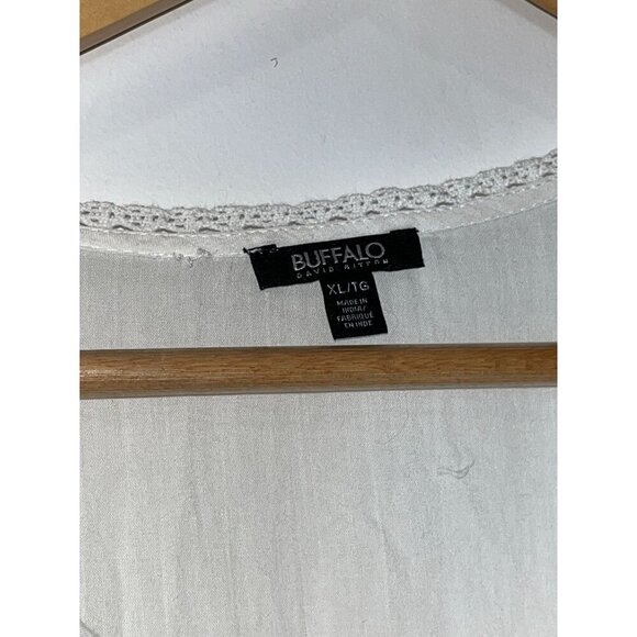 Buffalo White Boho Lace Ruffle Ruffled Sleeves Women's Dress Size XL - Picture 5 of 9